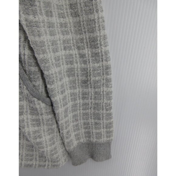 Verve Ami Sweater Medium Open Cardigan Plaid Heather Textured NEW - Picture 3 of 11